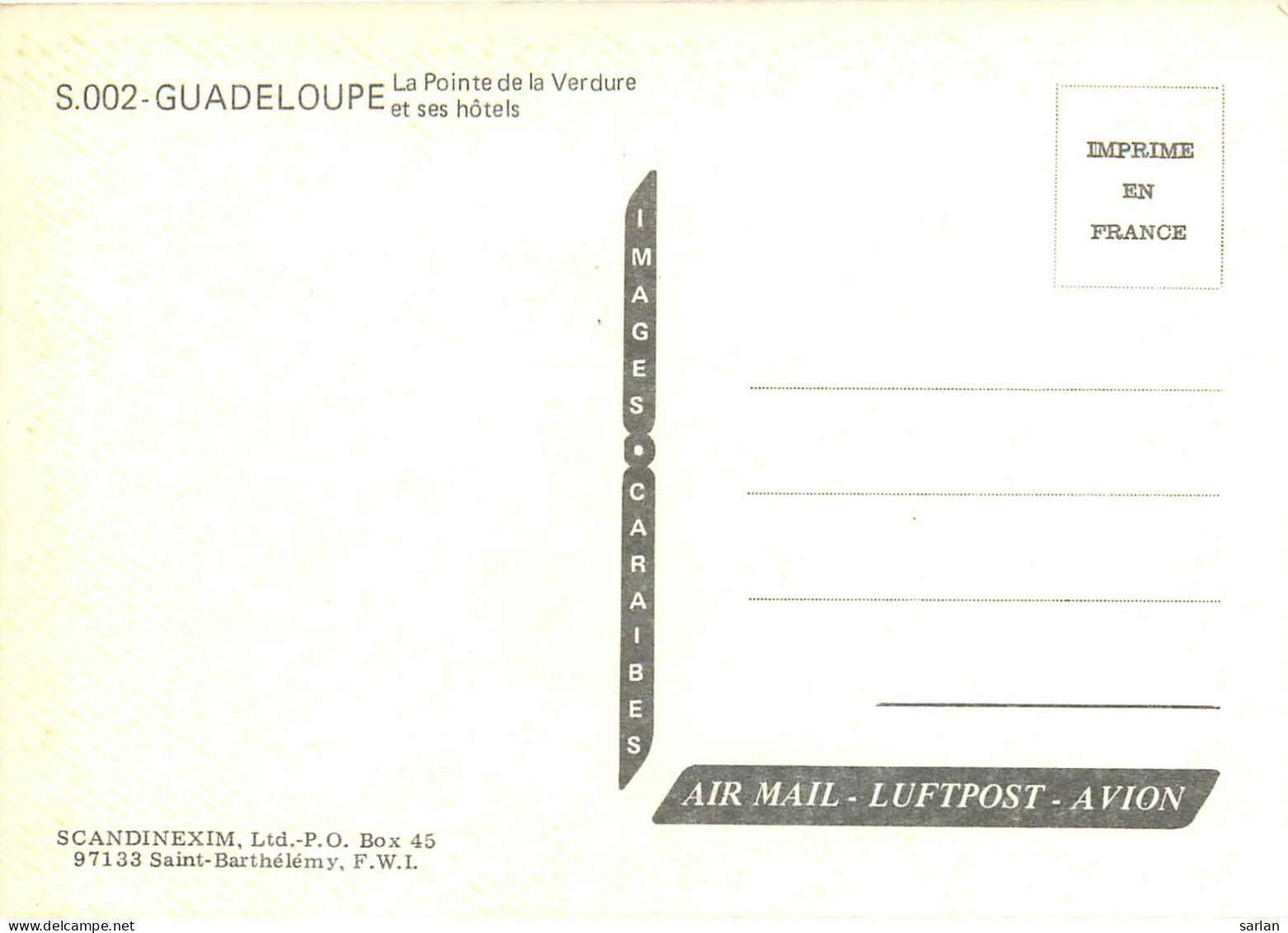 CPM , GUADELOUPE , Scan Recto-verso , * Lot 16- 80 - Other & Unclassified