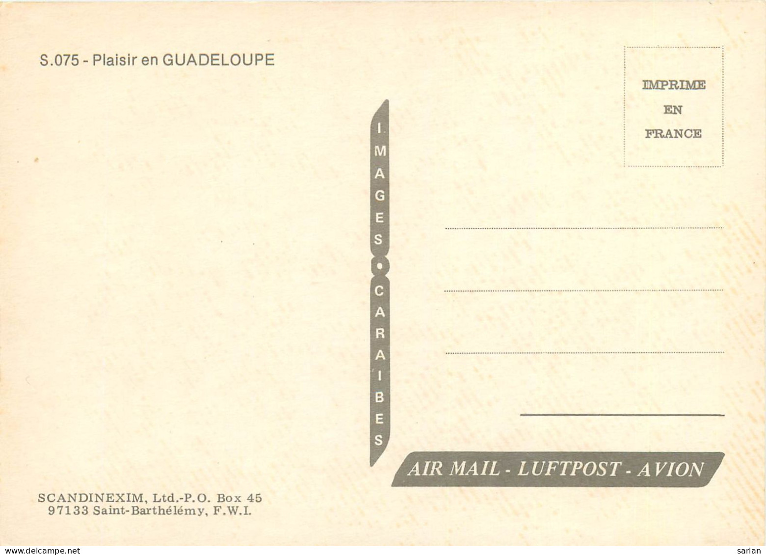 CPM , GUADELOUPE , Scan Recto-verso , * Lot 16- 62 - Other & Unclassified