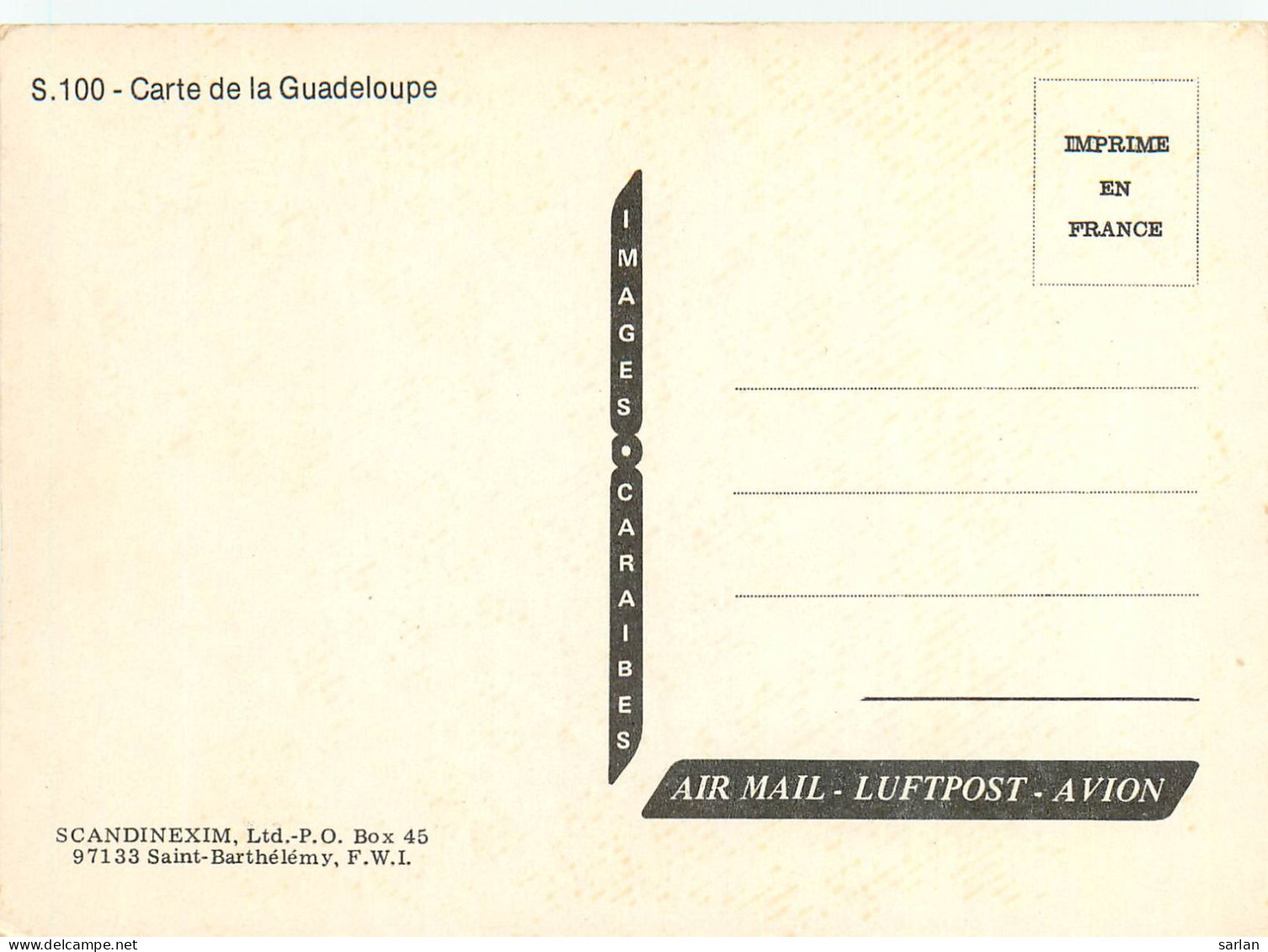 CPM , GUADELOUPE , Scan Recto-verso , * Lot 16- 59 - Other & Unclassified