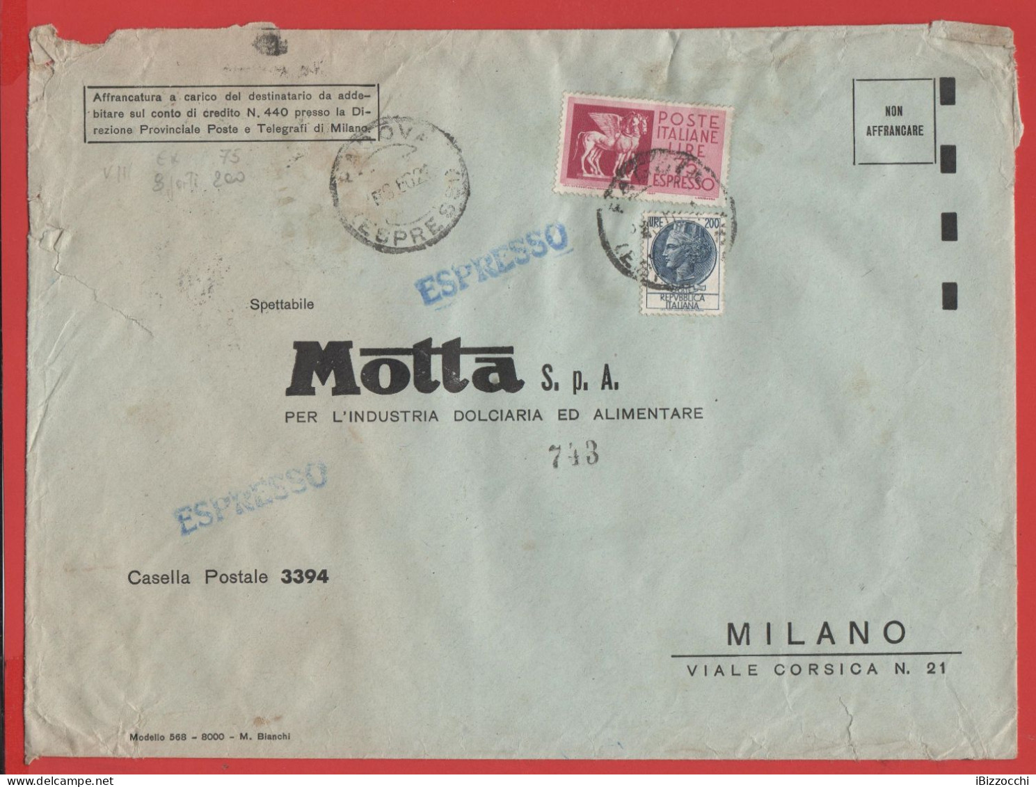 ITALIA - Storia Postale Repubblica - 1960 - 200 Antica Moneta Siracusana + 75 Cavalli Alati - ESPRESSO - Busta Di Grande - 1946-60: Marcophilia