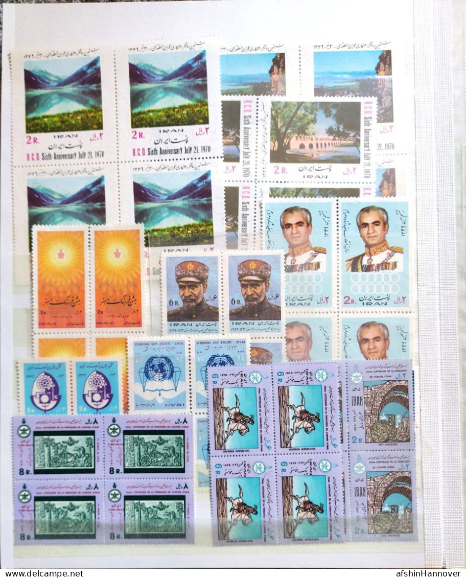 Iran Shah Pahlavi Shah تمام تمبرهای بلوک سال ۱۳۴۹ Commemorative Stamps Issued In Year 1349 (21/3/1970-20/3/1971) - Iran