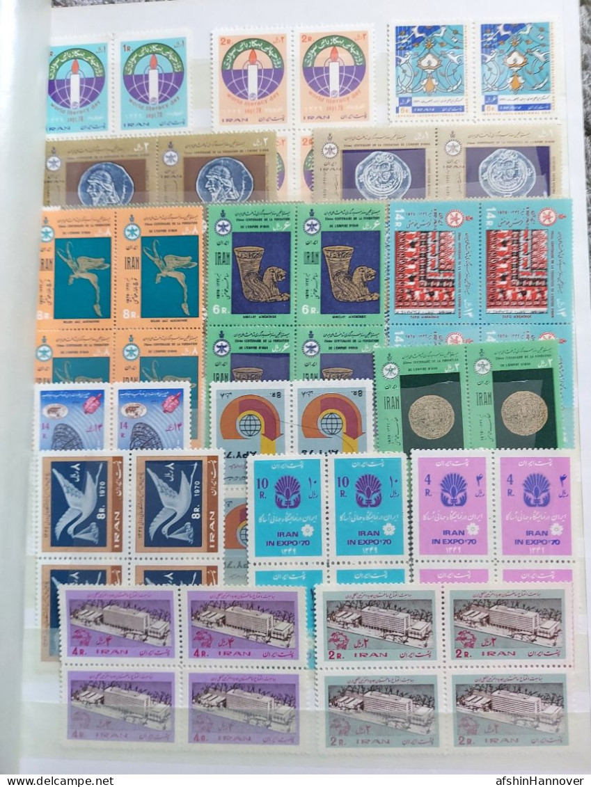 Iran Shah Pahlavi Shah تمام تمبرهای بلوک سال ۱۳۴۹ Commemorative Stamps Issued In Year 1349 (21/3/1970-20/3/1971) - Irán