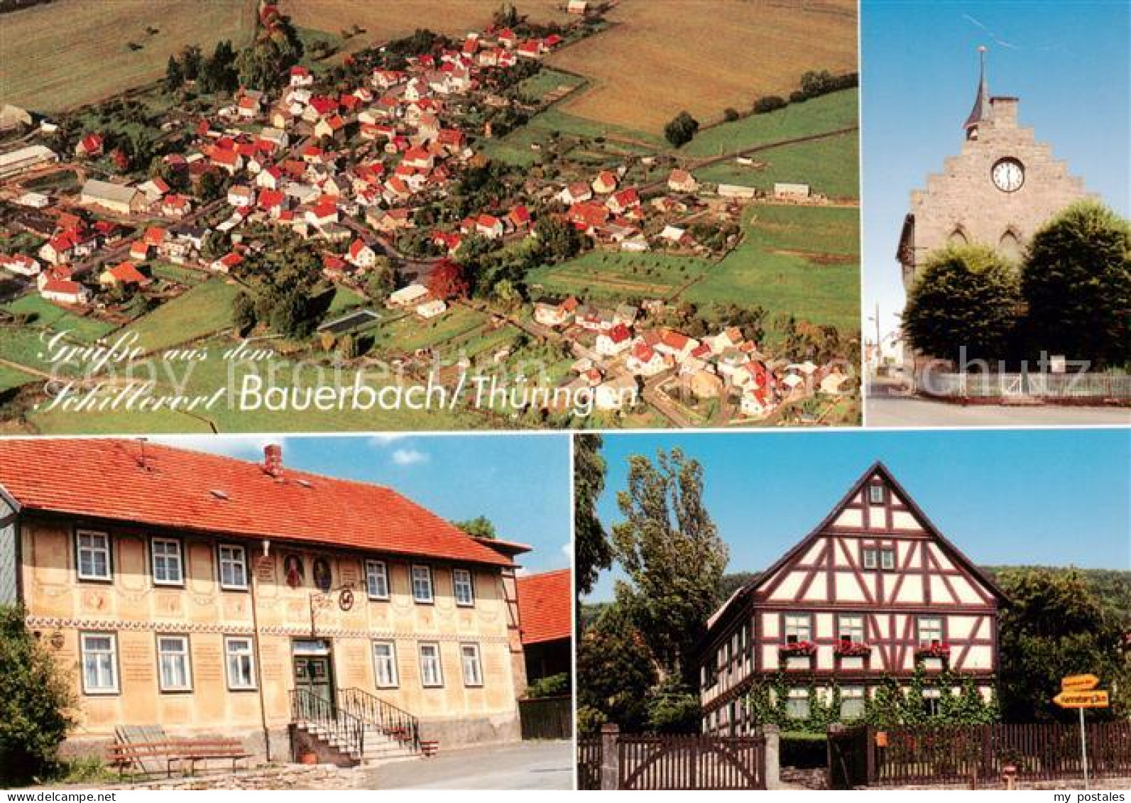 73859944 Bauerbach Meiningen Fliegeraufnahme Schillerhaus Museum Dorfkirche Gast - Autres & Non Classés