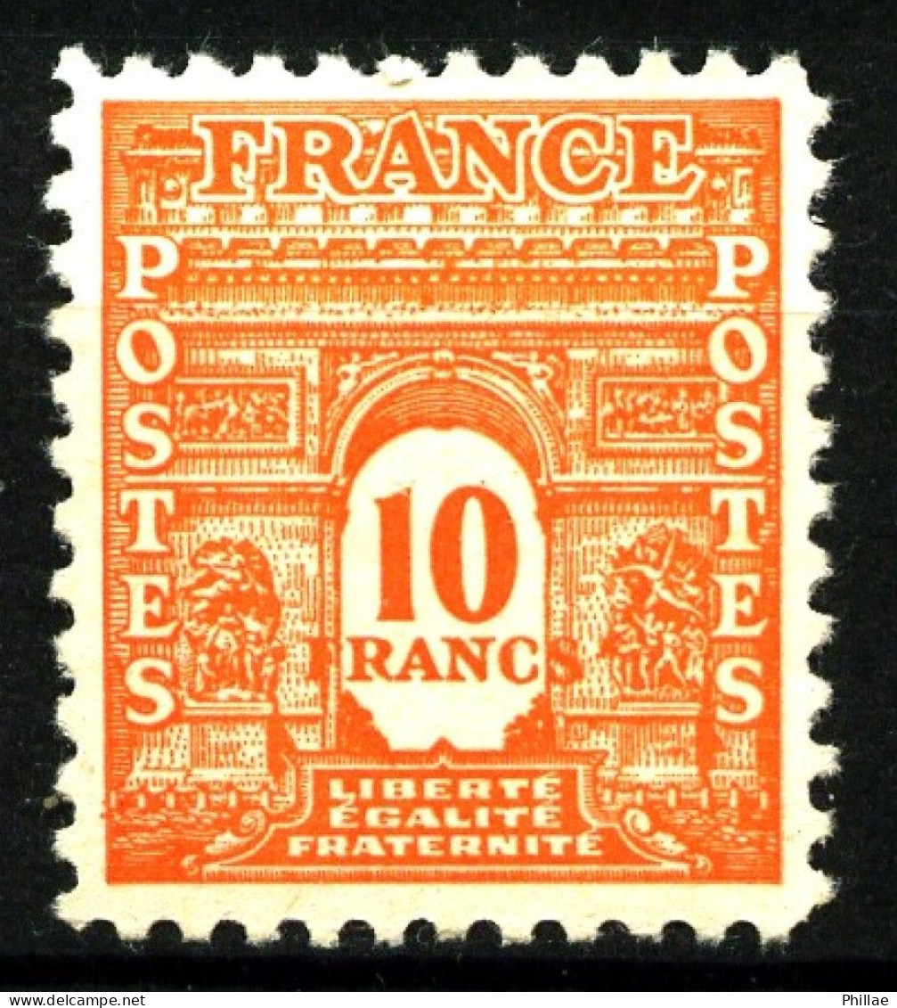 629 - 10F Orange Arc De Triomphe - Neuf N* - TB - 1944-45 Arc De Triomphe