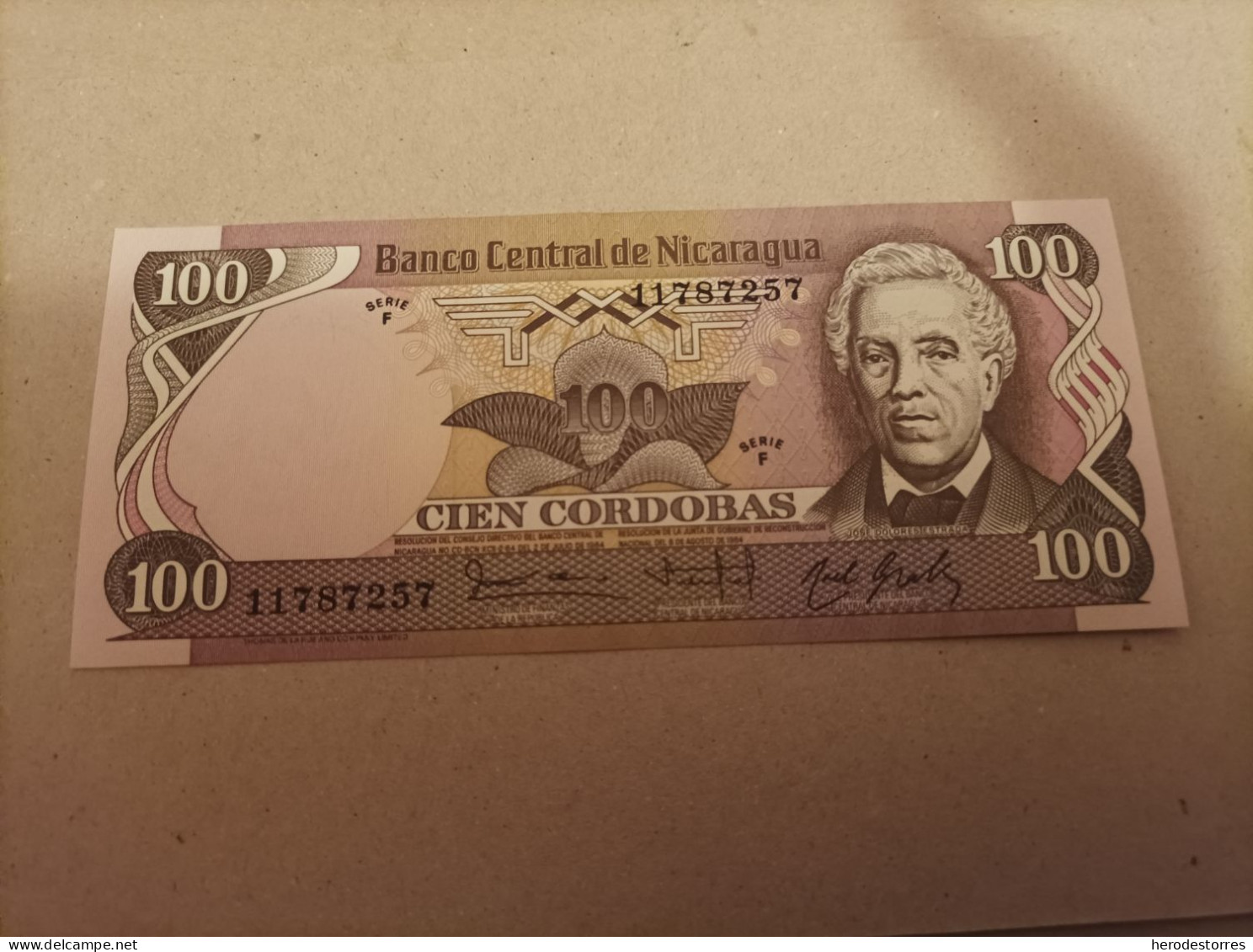 Billete Nicaragua, 100 Córdobas Año 1984, UNC - Nicaragua