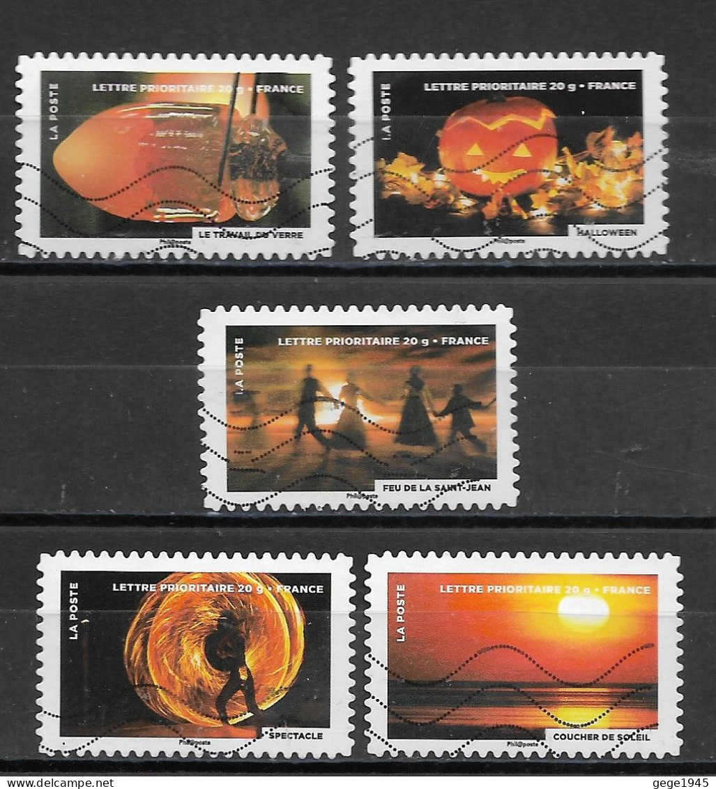 France 2012  Oblitéré Autoadhésif  N°  753 - 755 - 756 - 760 - 761 -  Le Timbre Fête Le Feu - Used Stamps