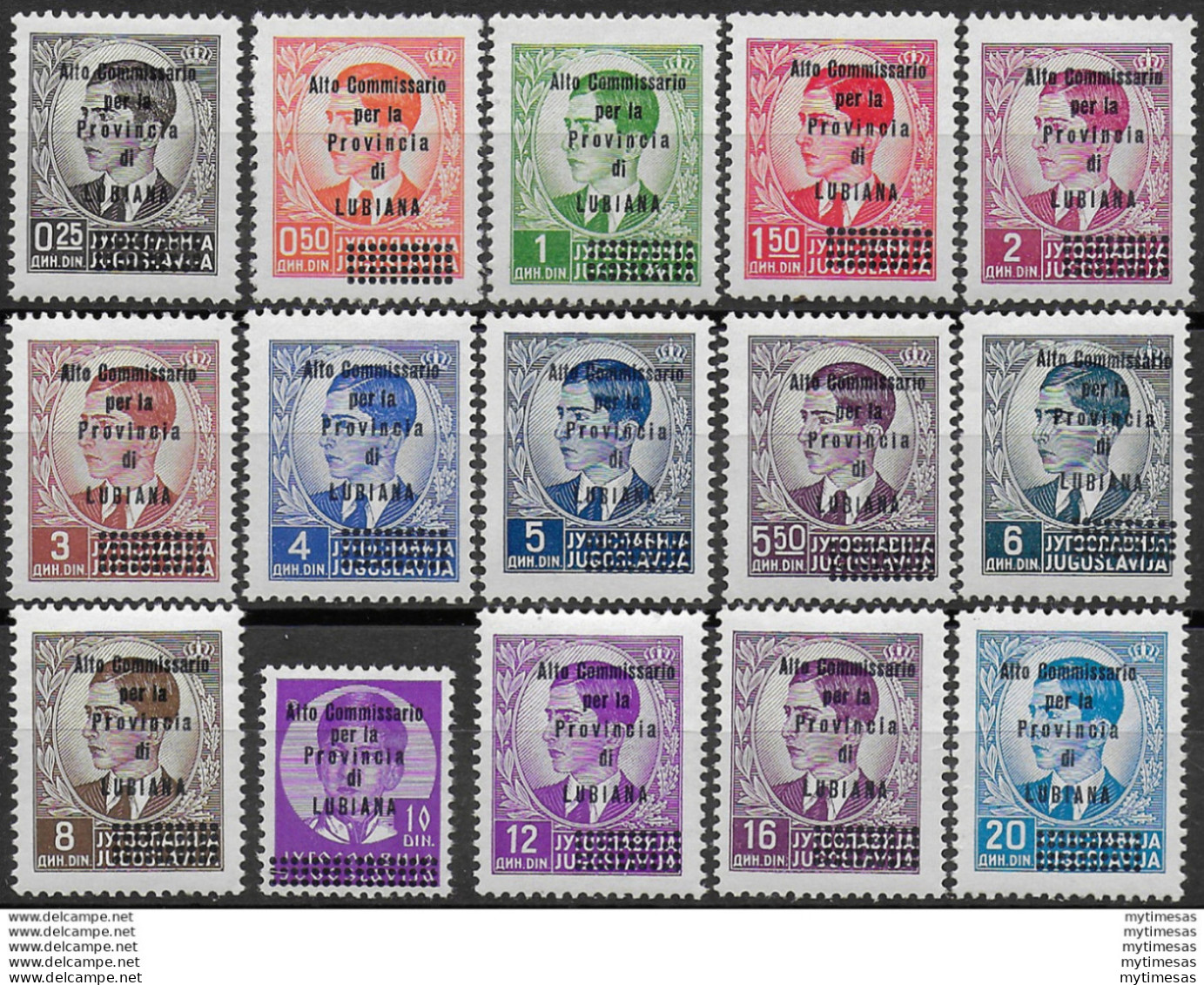 1941 Lubiana 15v. MNH Sass N. 42/56 - Andere & Zonder Classificatie