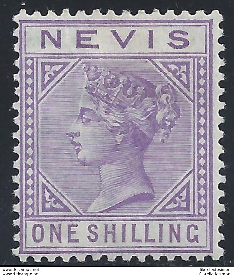 1890 NEVIS - SG N° 34 1 Sh. Violetto Pallido MLH/* - Other & Unclassified