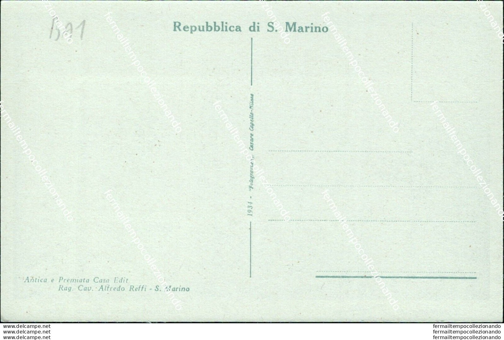 Ba1 Cartolina Repubblica Di San Marino Citta' Vista Dalla Terza Torre - San Marino