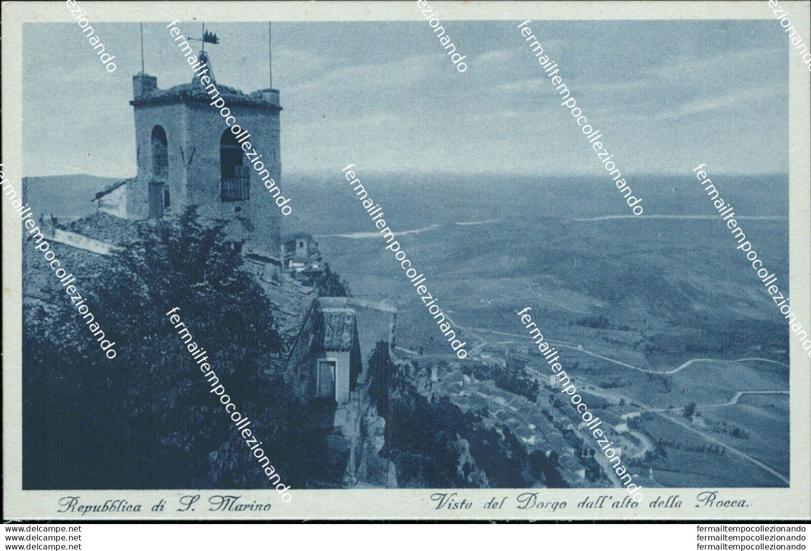 Ba16 Cartolina Repubblica Di San Marino Vista Dal Borgo Dall'alto Della Rocca - San Marino
