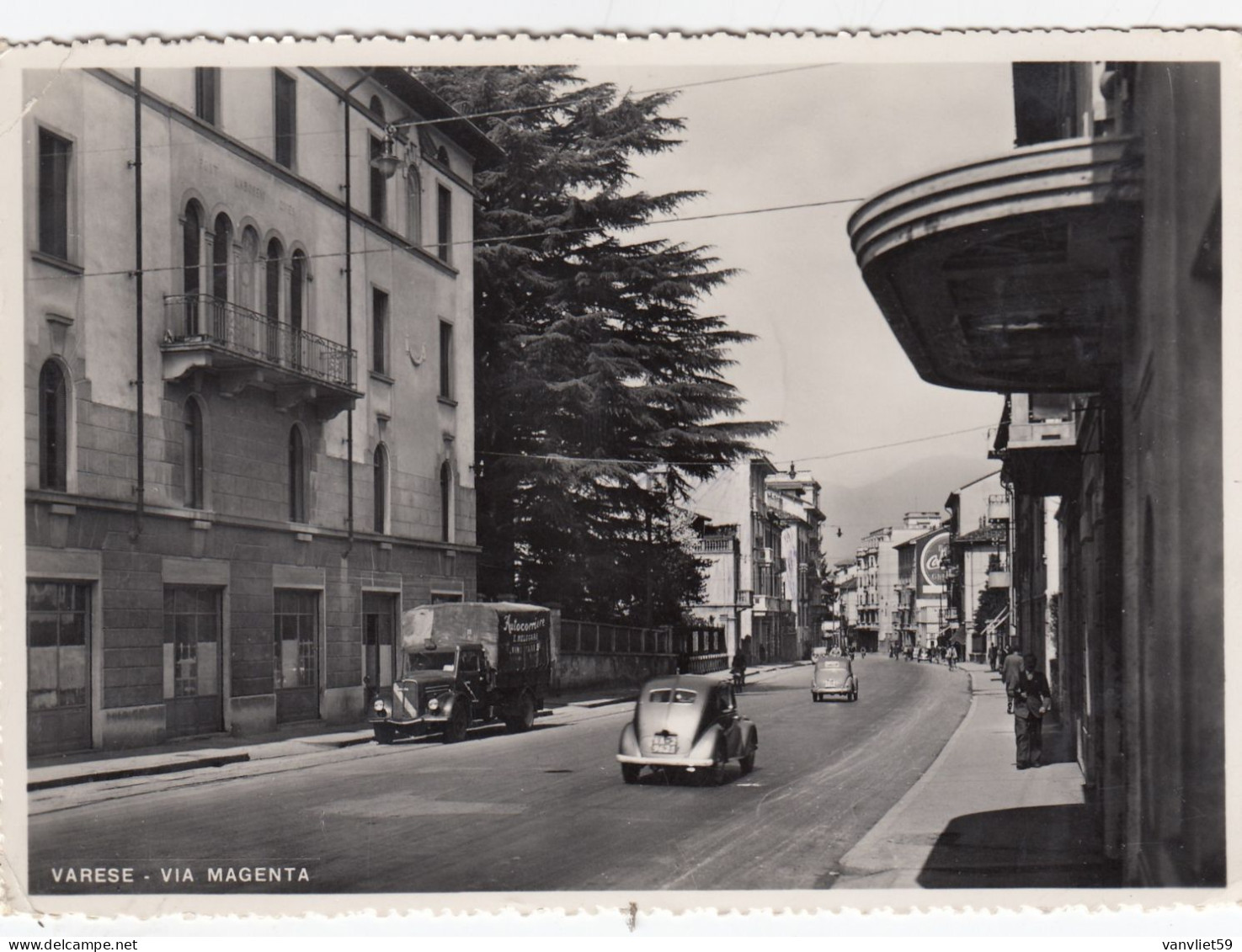 VARESE-VIA MAGENTA-CARTOLINA VERA FOTOGRAFIA  VIAGGIATA IL 10-7-1954 - Varese