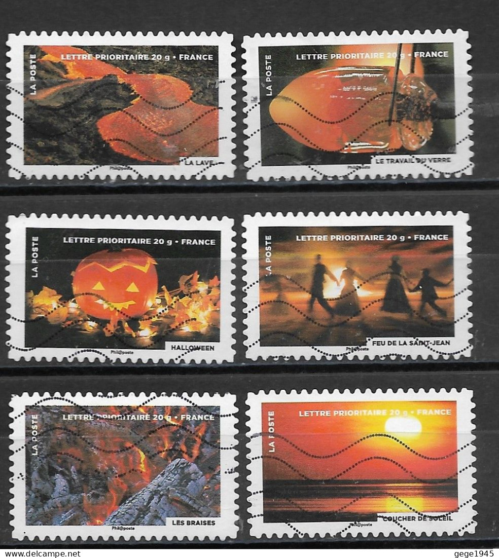 France 2012  Oblitéré Autoadhésif  N° 751 - 753 - 755 - 756 - 758 - 761  -  Le Timbre Fête Le Feu - Used Stamps