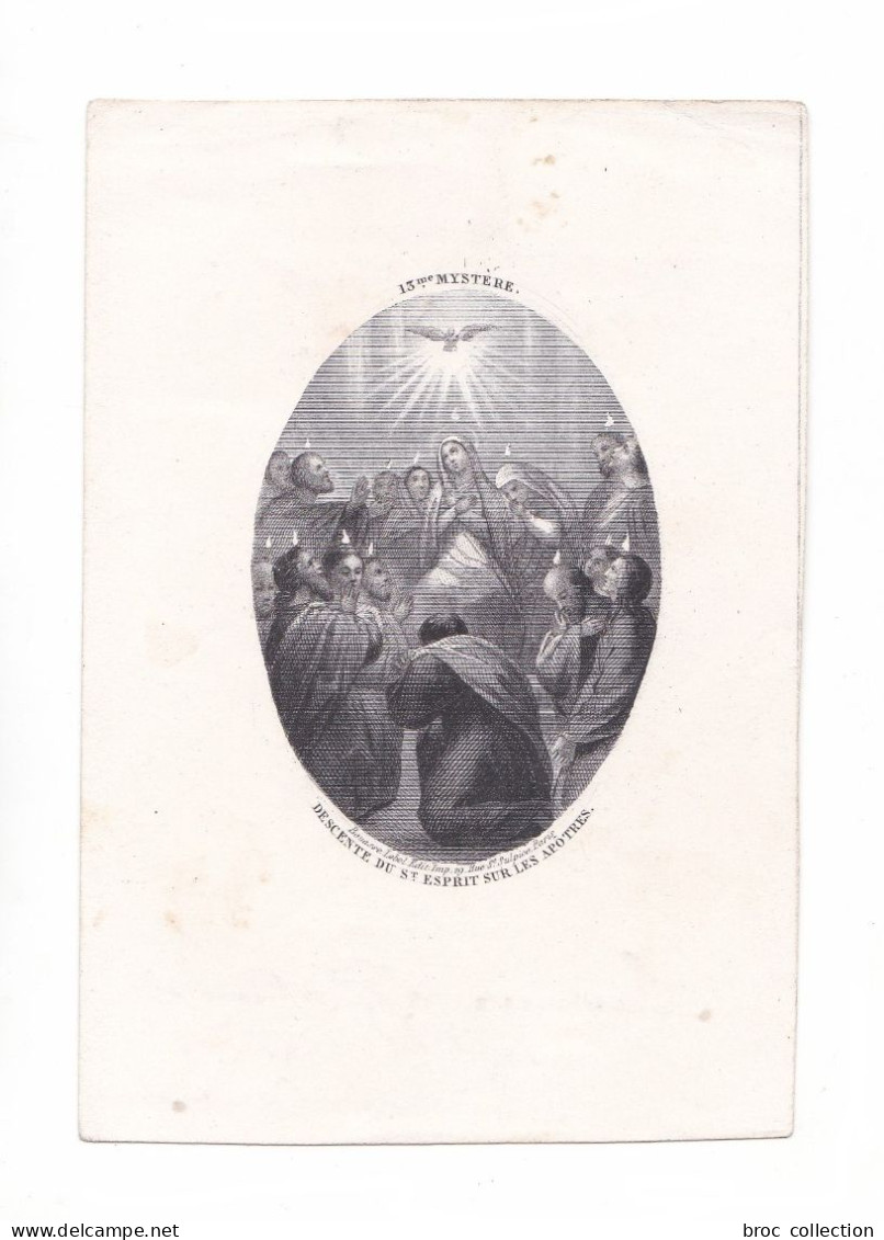 Pentecôte, 13me Mystère, Descente Du Saint Esprit Sur Les Apôtres, éd. Bouasse-Lebel - Santini
