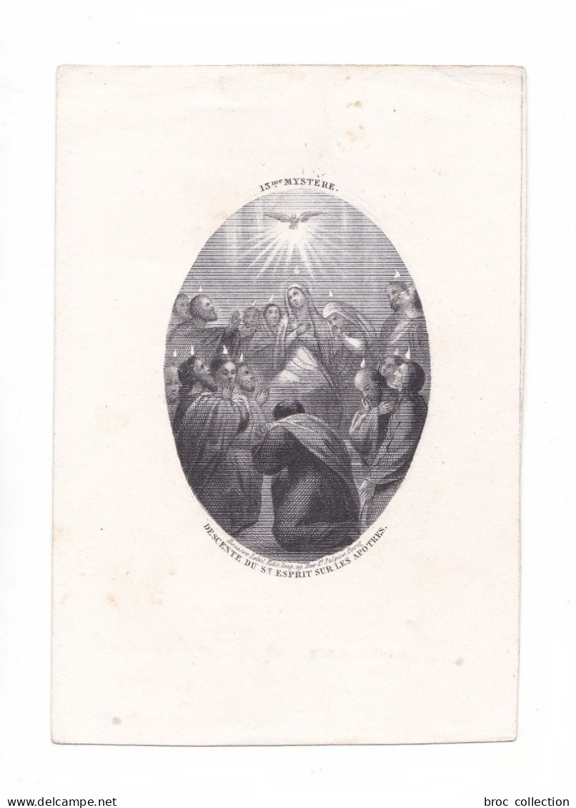 Pentecôte, 13me Mystère, Descente Du Saint Esprit Sur Les Apôtres, éd. Bouasse-Lebel - Imágenes Religiosas