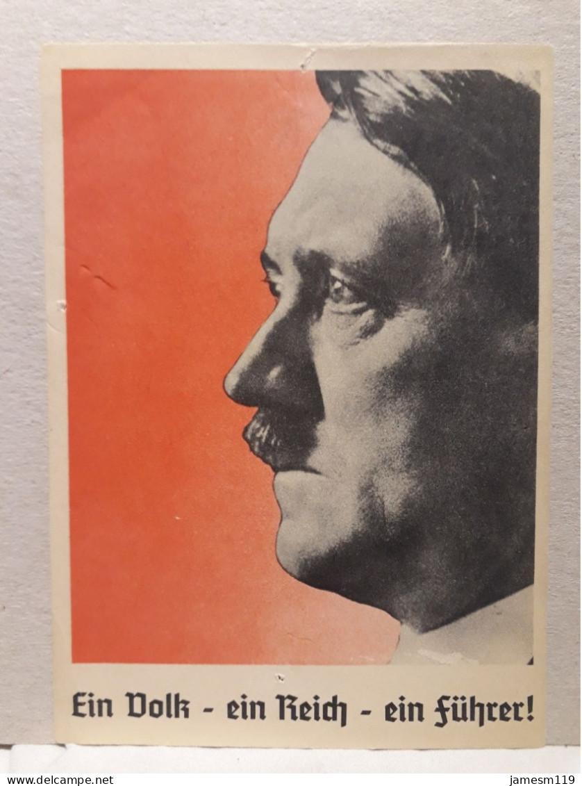 Adolf Hitler Porträt Fotokarte - Ein Volk Ein Reich Ein Führer - - Weltkrieg 1939-45