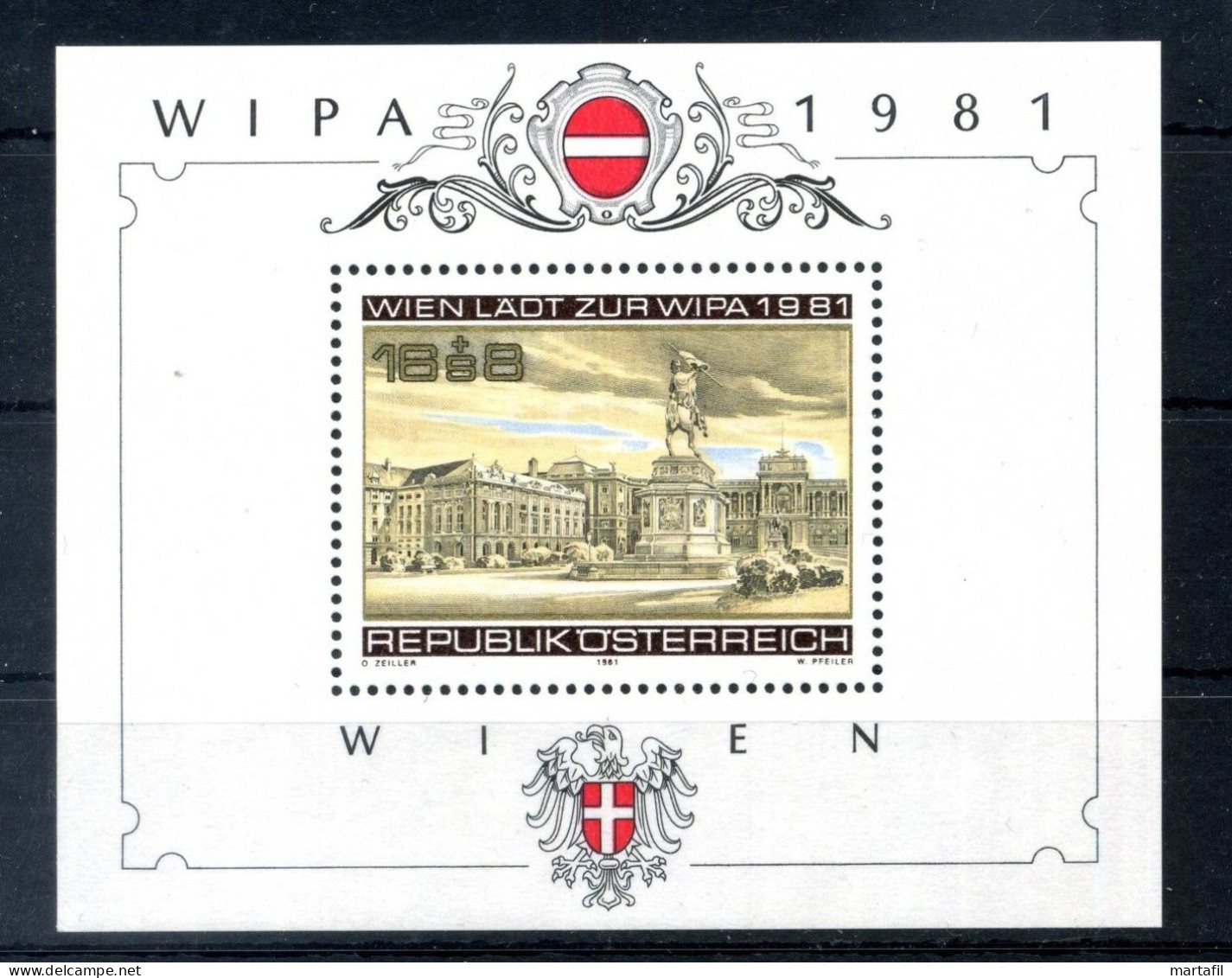 1981 AUSTRIA BF 10 MNH ** Wipa '81 - Blocks & Kleinbögen