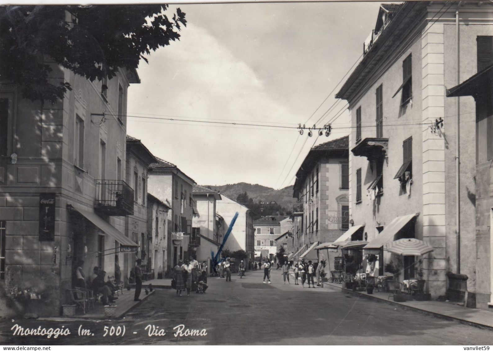 MONTOGGIO-GENOVA-VIA ROMA-BELLA E ANIMATA CARTOLINA VERA FOTOGRAFIA  VIAGGIATA IL 29-11-1957 - Genova (Genoa)