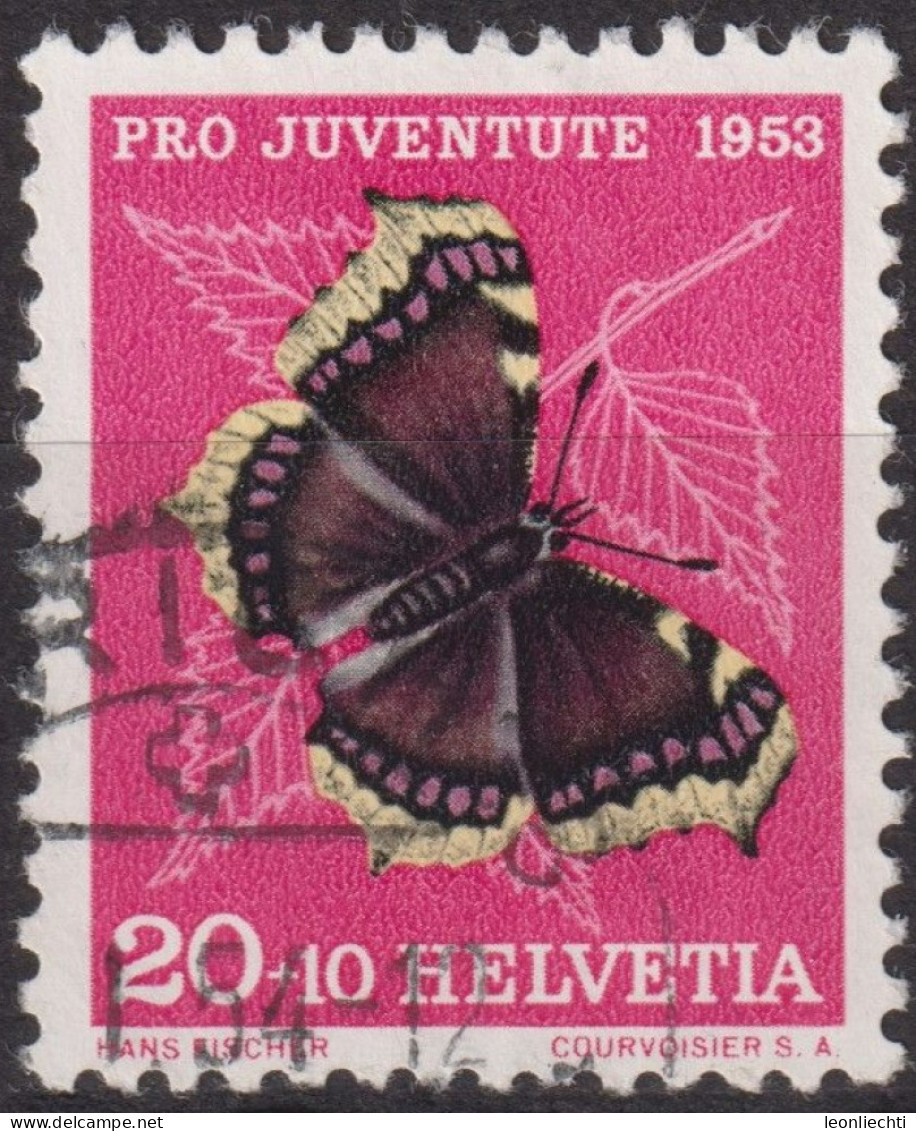1953 Schweiz Pro Juventute ° Zum:CH J150,Yt:CH 541, Mi:CH 590, Trauermantel, Schmetterling - Oblitérés