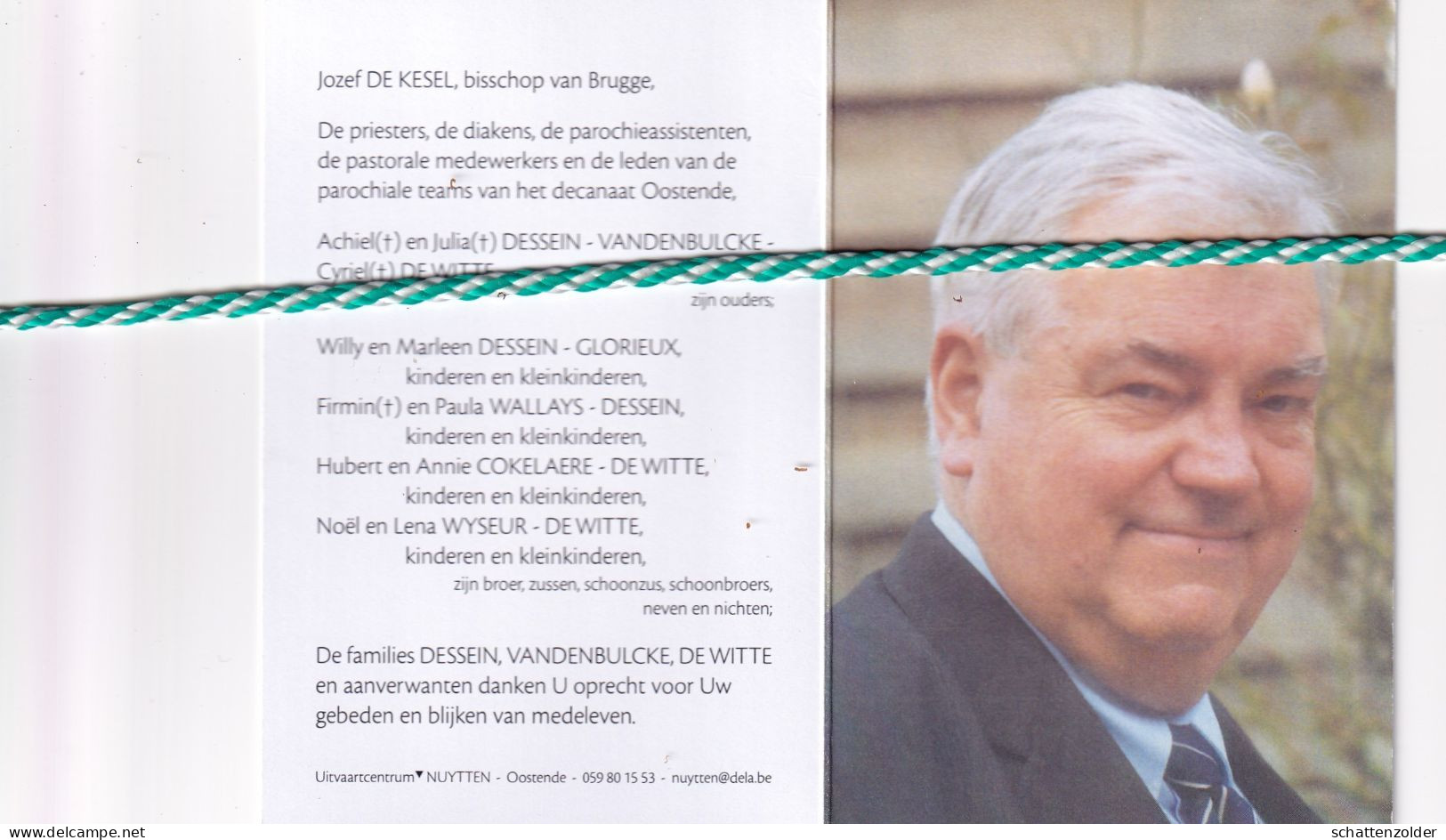 Priester Jozef Dessein, Dadizele 1940, Oudenburg 2011. Foto - Obituary Notices