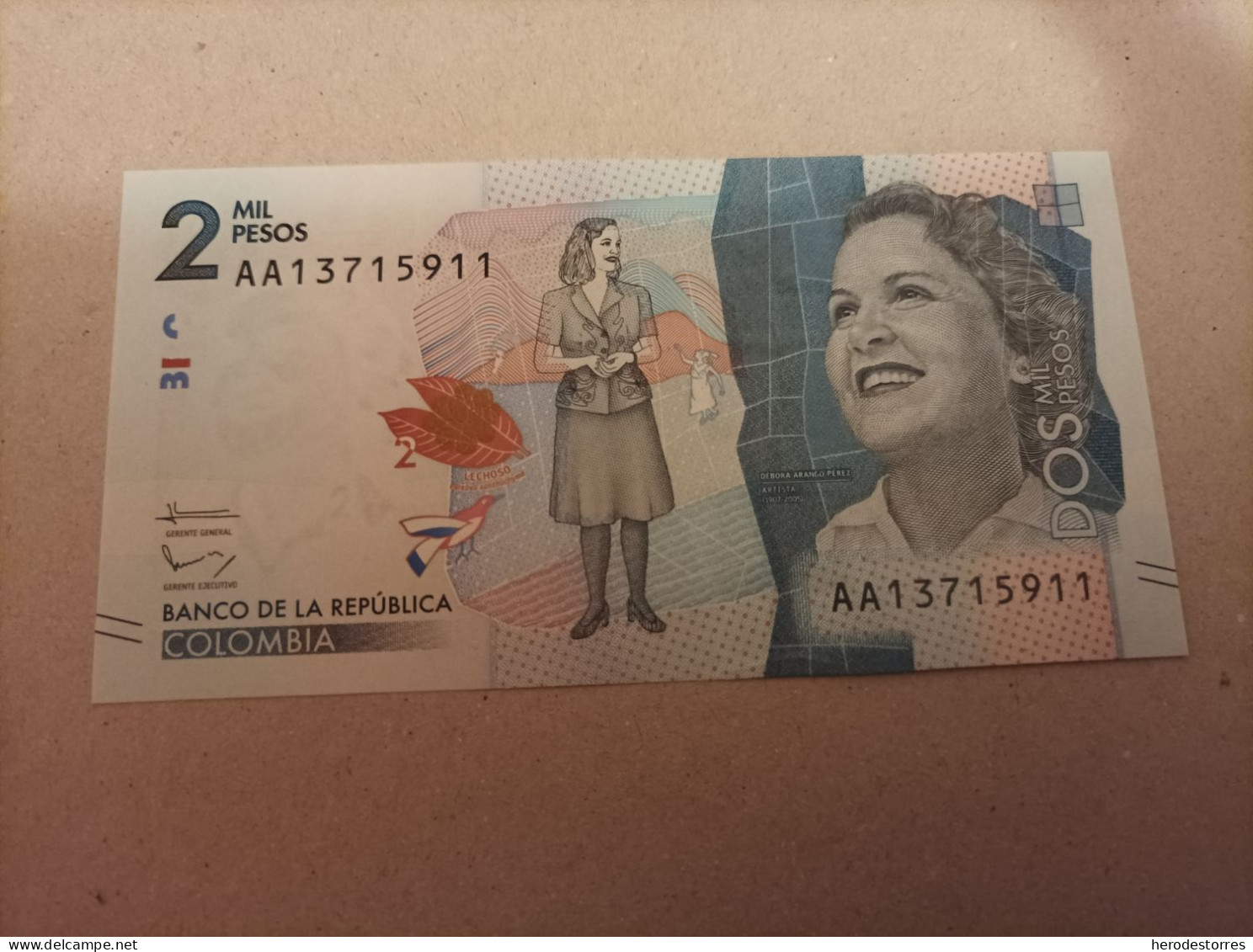 Billete De Colombia De 2000 Pesos Serie AA, Sc - Kolumbien