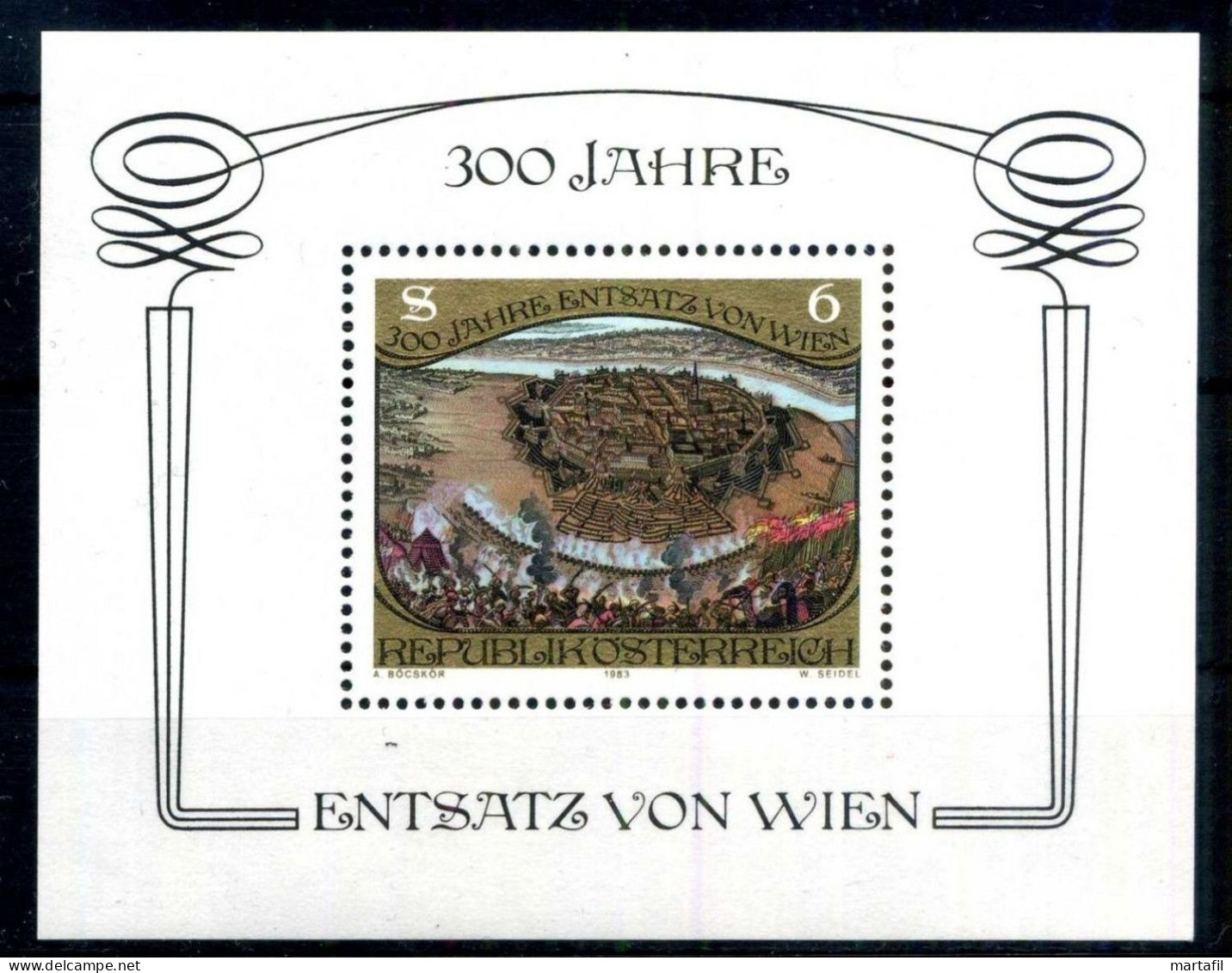 1983 AUSTRIA BF 11 MNH **  3° Ann. Liberazione Di Vienna Dai Turchi - Blocs & Hojas