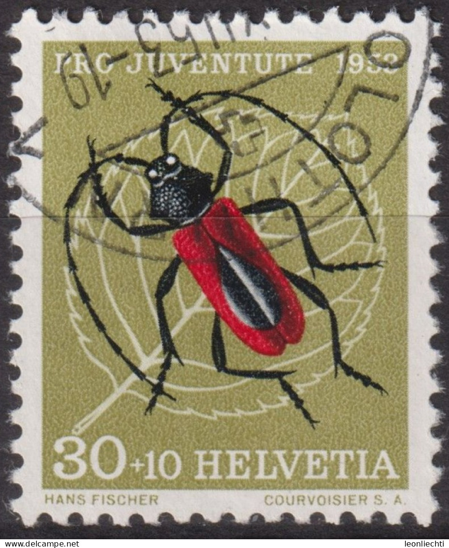 1953 Schweiz Pro Juventute ° Zum:CH J151,Yt:CH 542, Mi:CH 591, Purpur Bockkäfer - Used Stamps