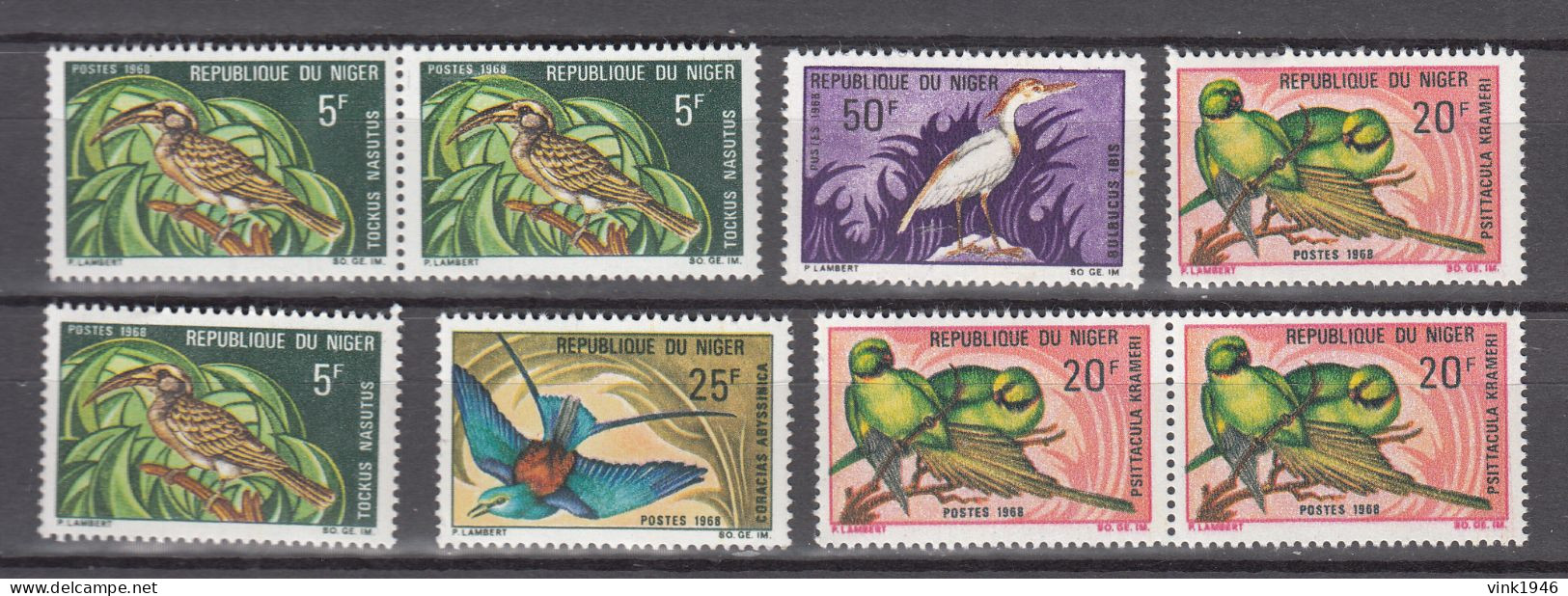 Niger 1968,8V,restlot,birds,parrots,vogels,oiseaux,MNH/Postfris(A5002)) - Altri & Non Classificati