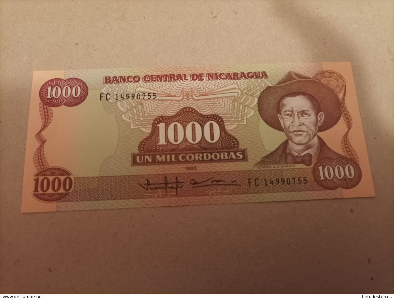 Billete Nicaragua, 1000 Córdobas Año 1985, UNC - Nicaragua