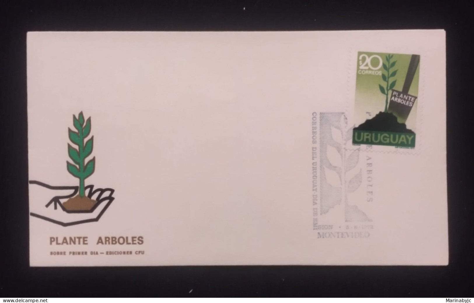 D)1972, URUGUAY, FIRST DAY COVER, ISSUE, NATIONAL REFORESTATION CAMPAIGN, PLAN TREES, FDC - Uruguay