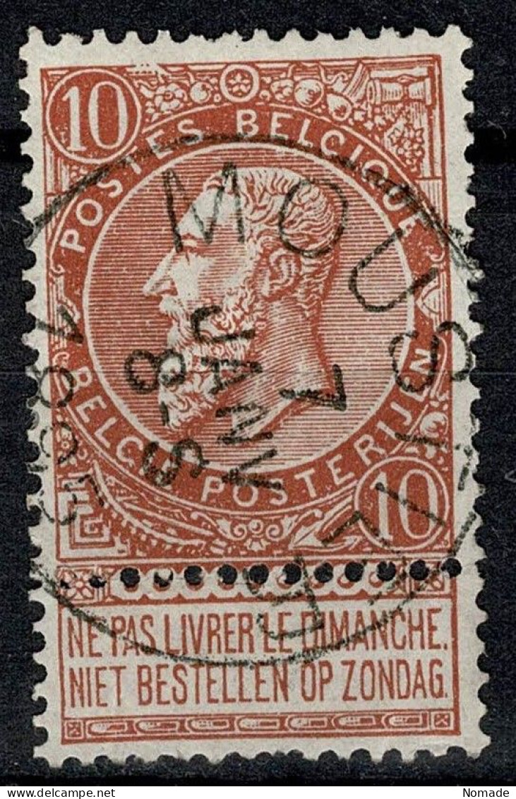 Belgique COB 57 Belle Oblitération MOUSTIER - 1893-1900 Schmaler Bart