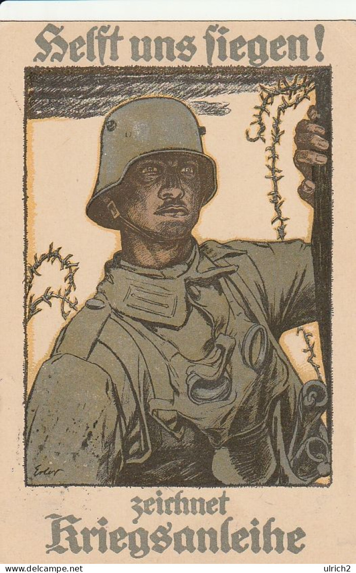AK Helft Uns Siegen - Kriegsanleihe - Patriotika - Feldpost Kgl. Preuss. Inf. Rgt. Von Courbière Nr. 19 - 1917 (68925) - Oorlog 1914-18
