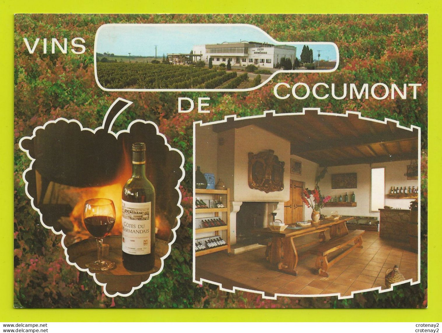 47 BOUGLON N°3 Vers Marmande Cave De COCUMONT Vin Côtes Du Marmandais Vignes Raisin VOIR DOS - Marmande