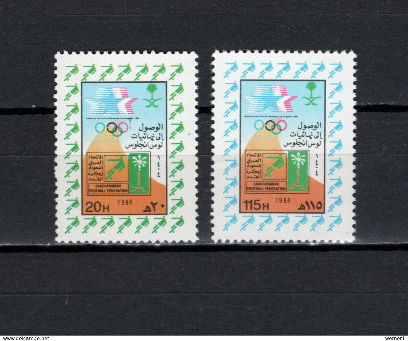 Saudi Arabia 1984 Olympic Games Los Angeles, Football Soccer Set Of 2 MNH - Ete 1984: Los Angeles