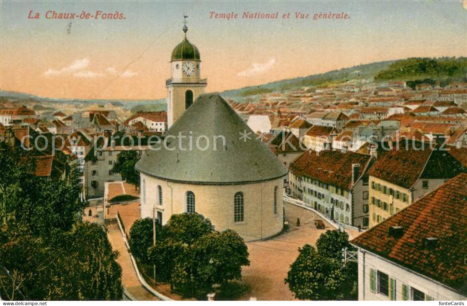 13781441 La Chaux-de-Fonds NE Temple National Et Vue Generale  - Autres & Non Classés