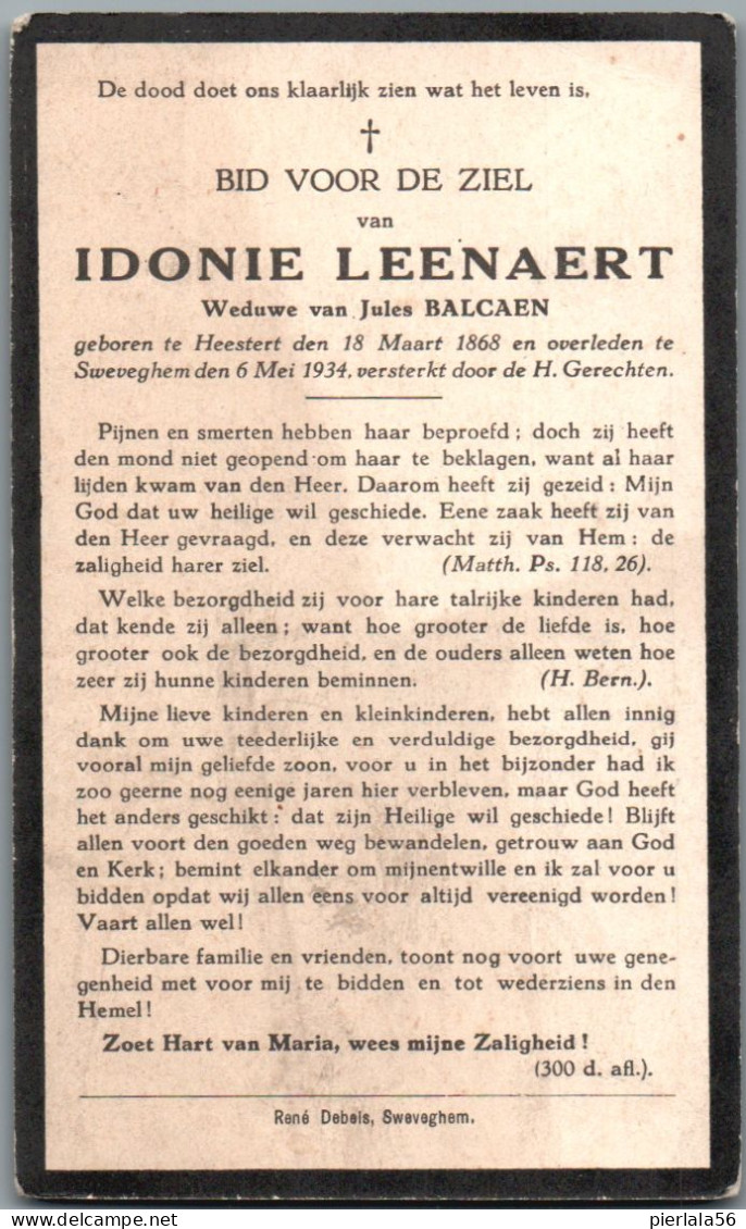 Bidprentje Heestert - Leenaert Idonie (1868-1934) - Santini