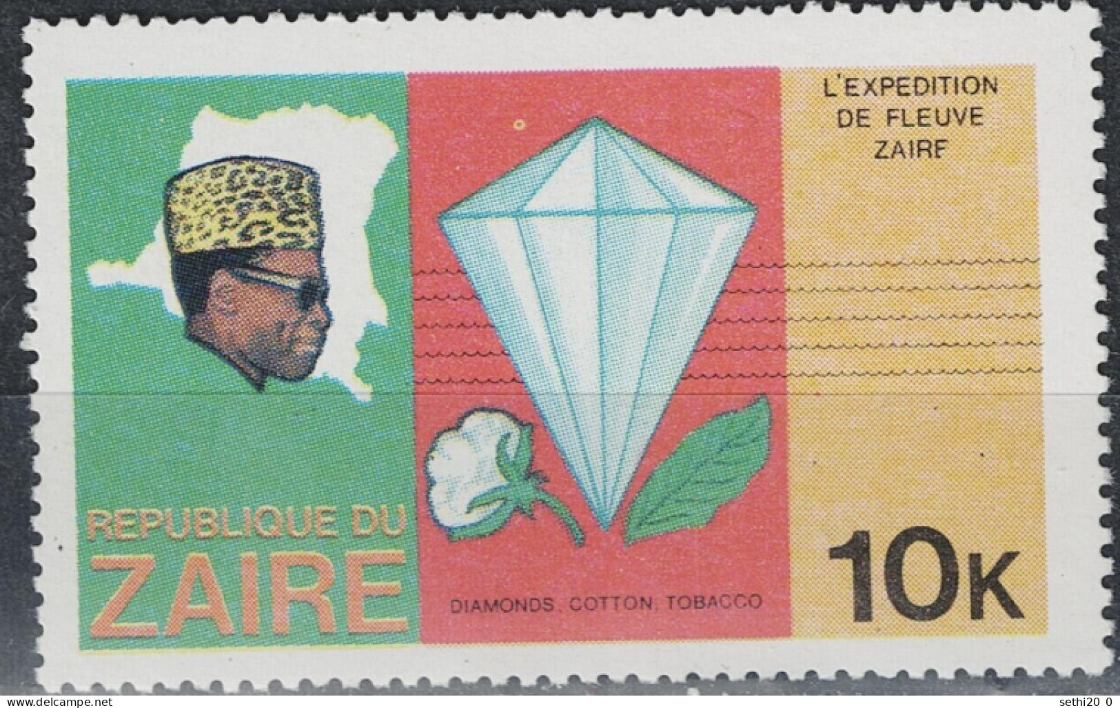 Zaire Minerals Mineraux  Diamonds Diamant  Expedition Fleuve Zaire  MNH - Mineralen