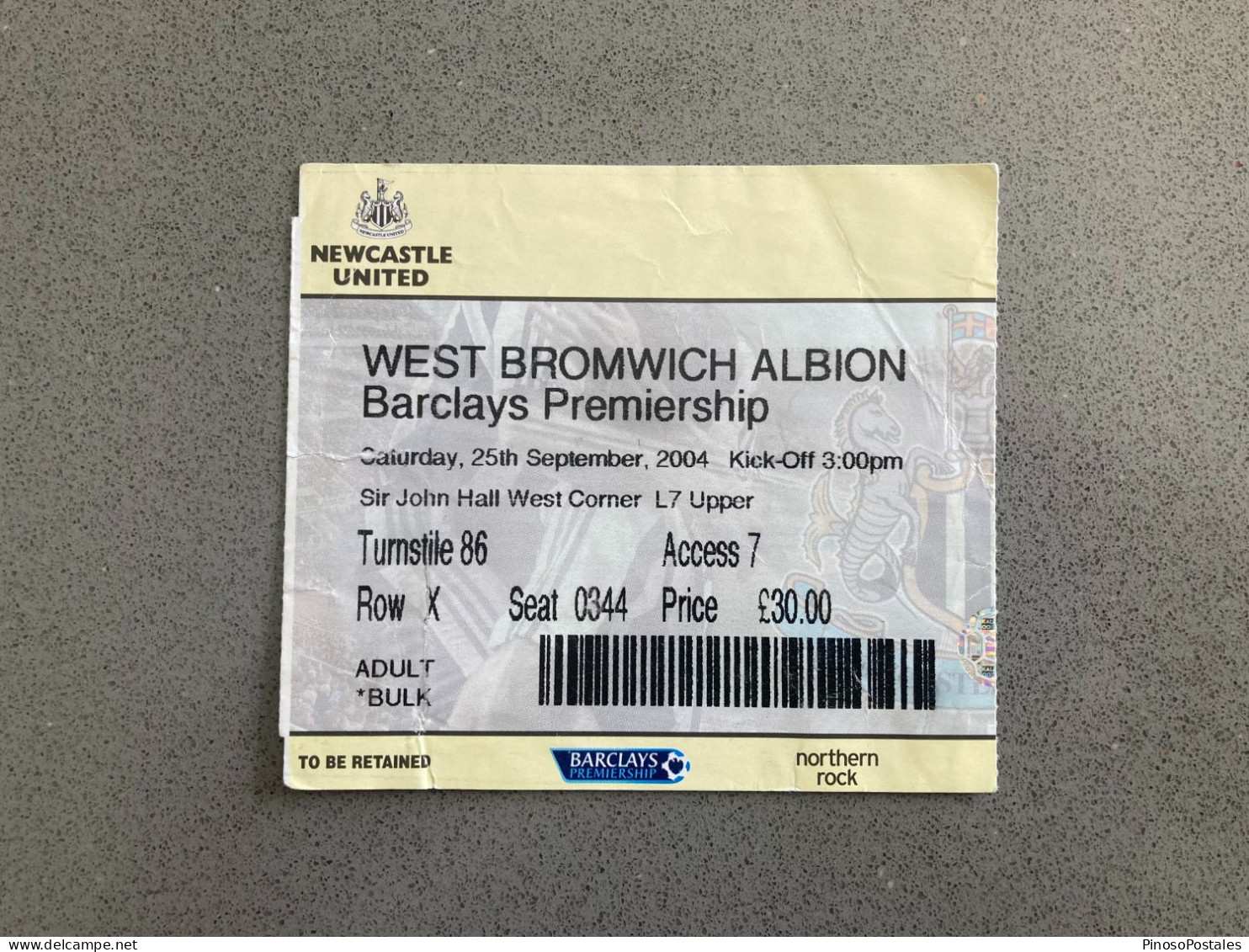 Newcastle United V West Bromwich Albion 2004-05 Match Ticket - Eintrittskarten