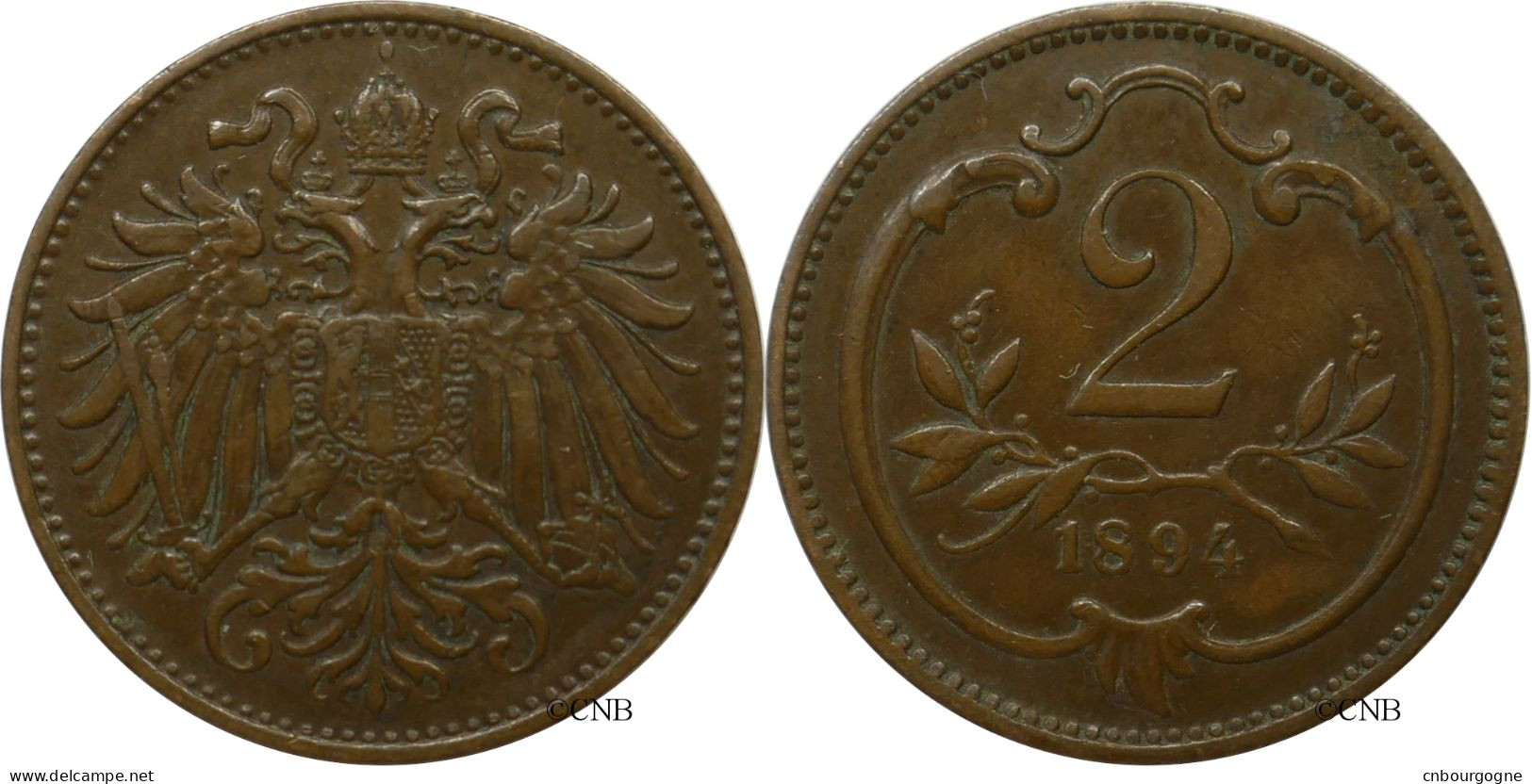 Autriche - Empire - François-Joseph Ier - 2 Heller 1894 - TTB+/AU50 - Mon5189 - Autriche