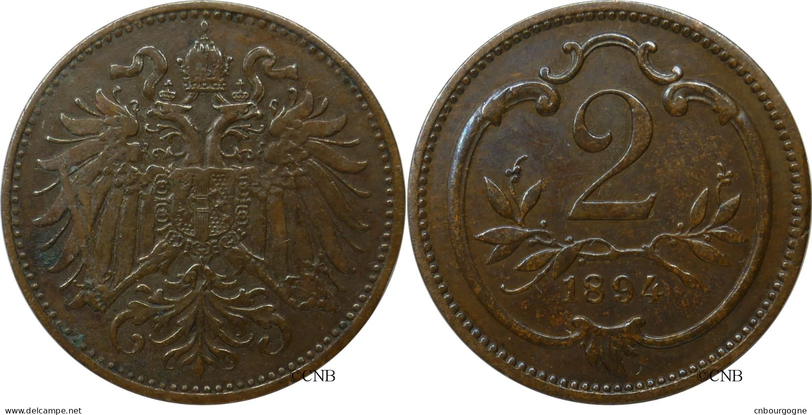 Autriche - Empire - François-Joseph Ier - 2 Heller 1894 - TTB+/AU50 - Mon5190 - Oostenrijk