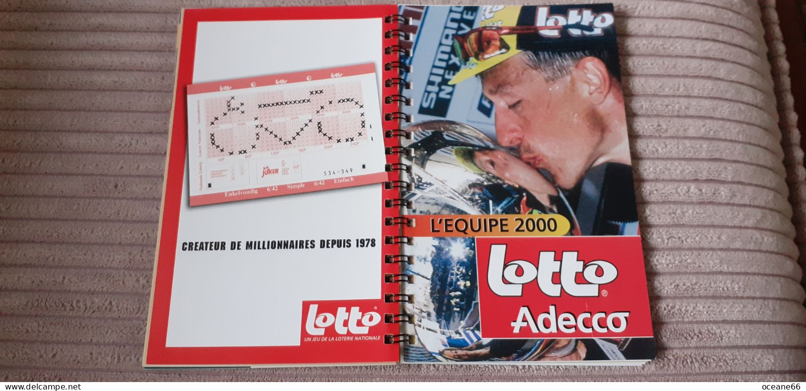 Brochure Lotto Adecco 2000 Avec Photos Des Coureurs - Cyclisme