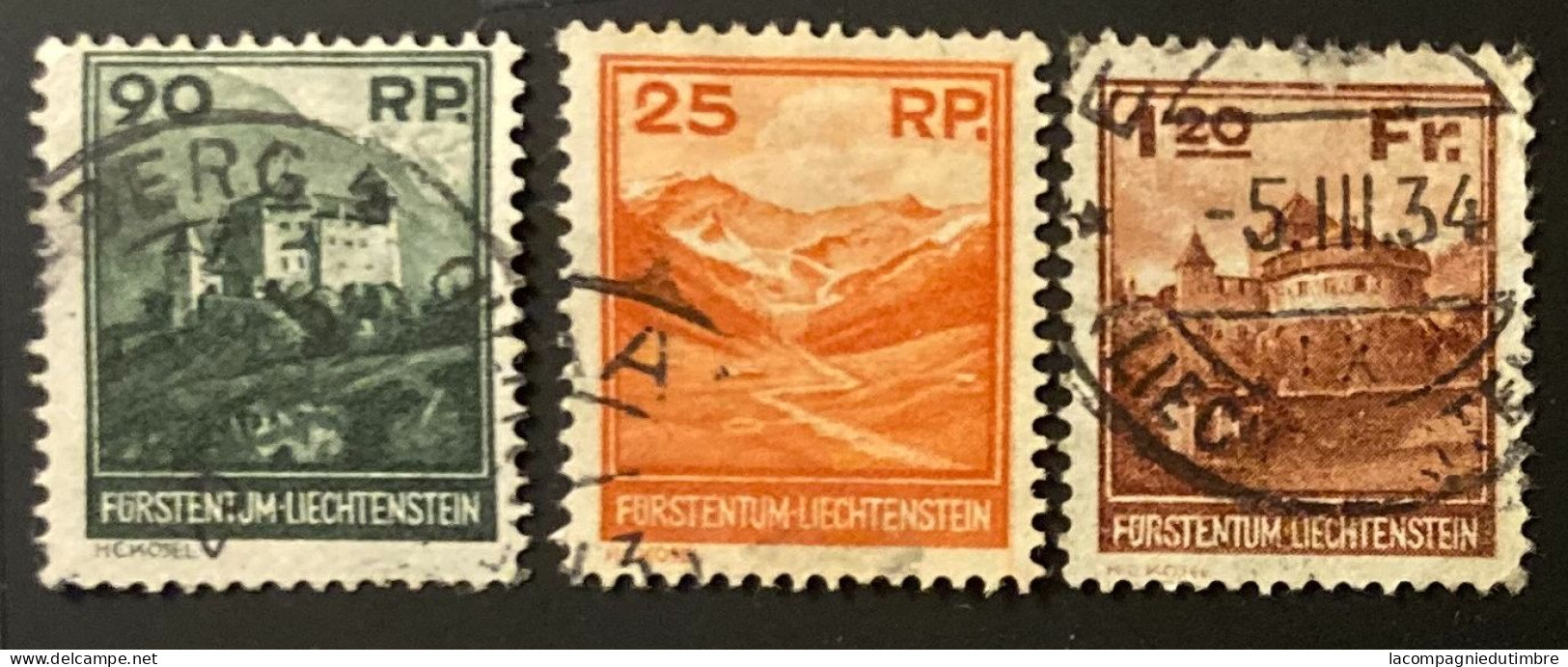 Liechtenstein YT N° 111/113 Oblitérés. TB - Gebruikt