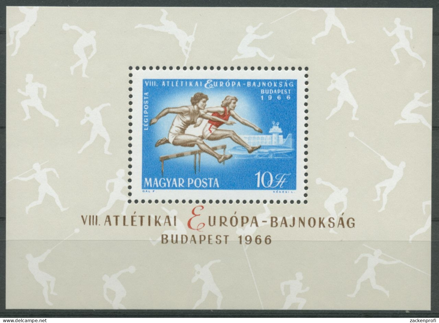 Ungarn 1966 Leichtathletik EM In Budapest Block 54 A Postfrisch (C92424) - Blokken & Velletjes