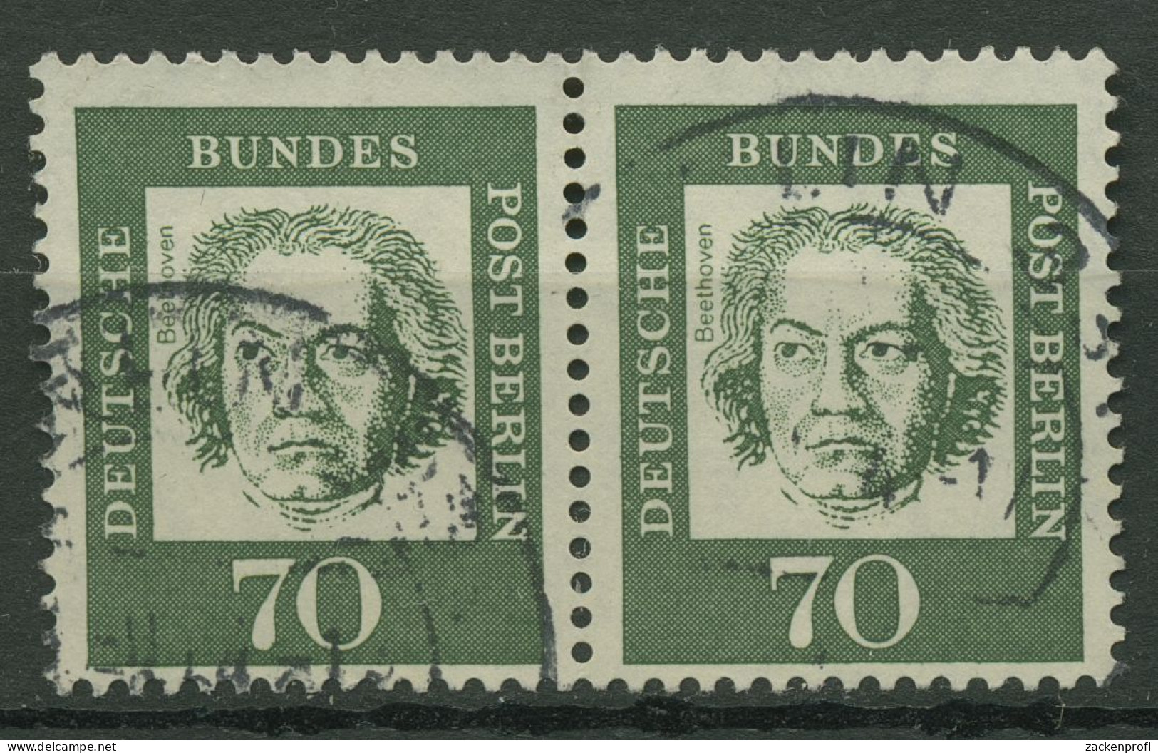 Berlin 1961 Bedeutende Deutsche Waagerechtes Paar 210 Gestempelt - Gebraucht