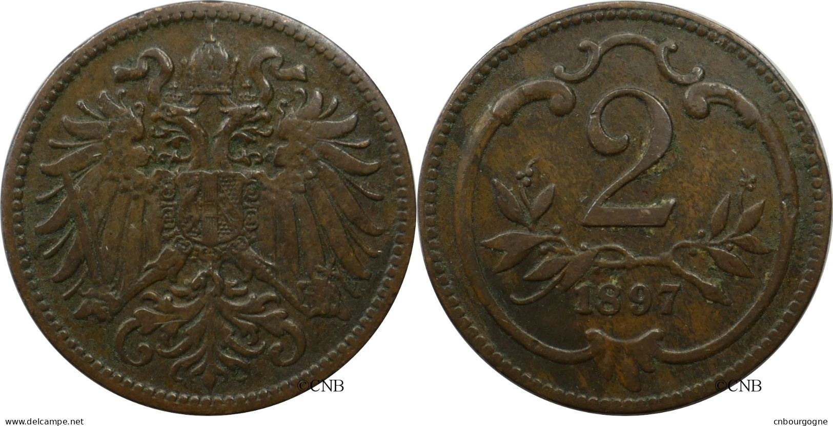 Autriche - Empire - François-Joseph Ier / Franz Joseph I. - 2 Heller 1897 - TTB/XF45 - Mon5755 - Oesterreich