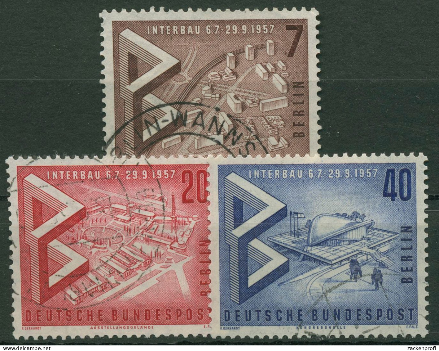 Berlin 1957 Int. Ausstellung INTERBAU BERLIN 160/62 Gestempelt - Used Stamps