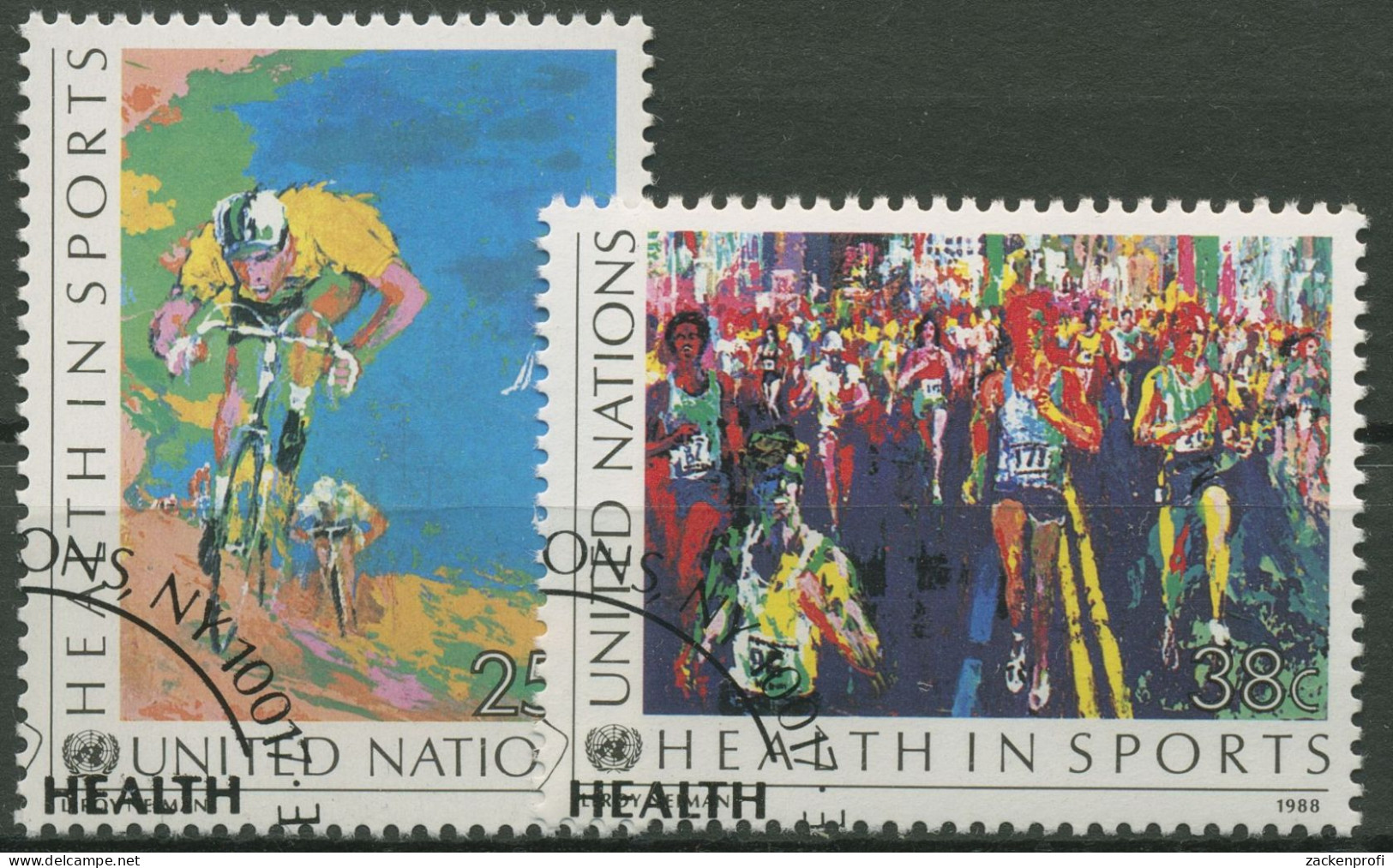 UNO New York 1988 Sport Radfahren Marathon 551/52 Gestempelt - Used Stamps