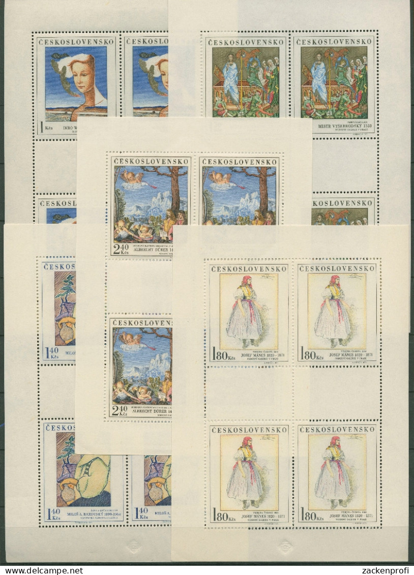 Tschechoslowakei 1971 Kunst Malerei Kleinbogen 2032/36 K Postfrisch (C91903) - Blocks & Sheetlets
