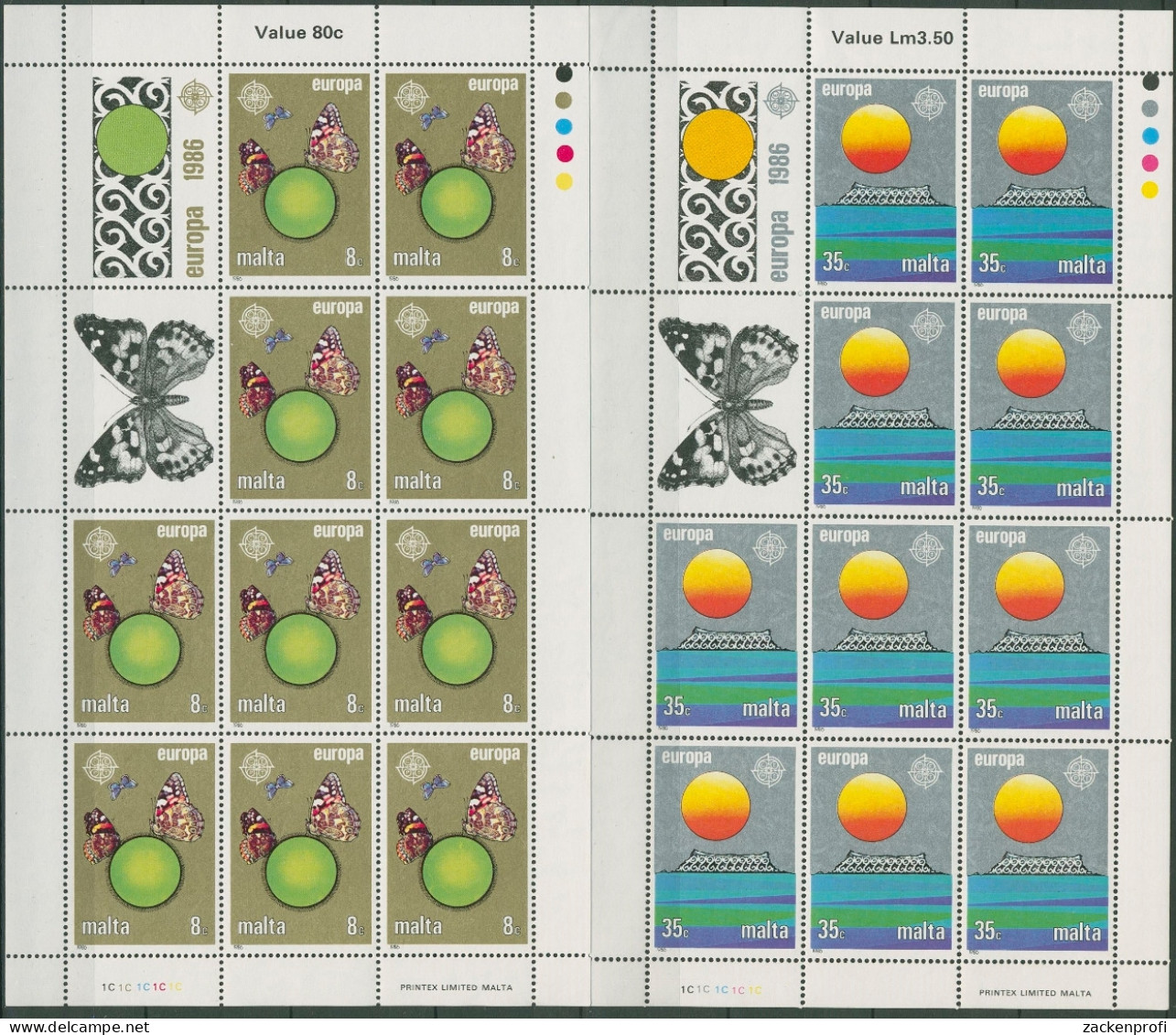 Malta 1986 Europa CEPT Naturschutz Kleinbogen 746/47 K Postfrisch (C90508) - Malte