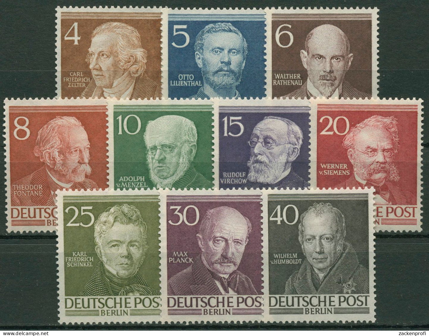 Berlin 1952 Männer Aus Der Geschichte Berlins 91/100 Postfrisch - Ungebraucht