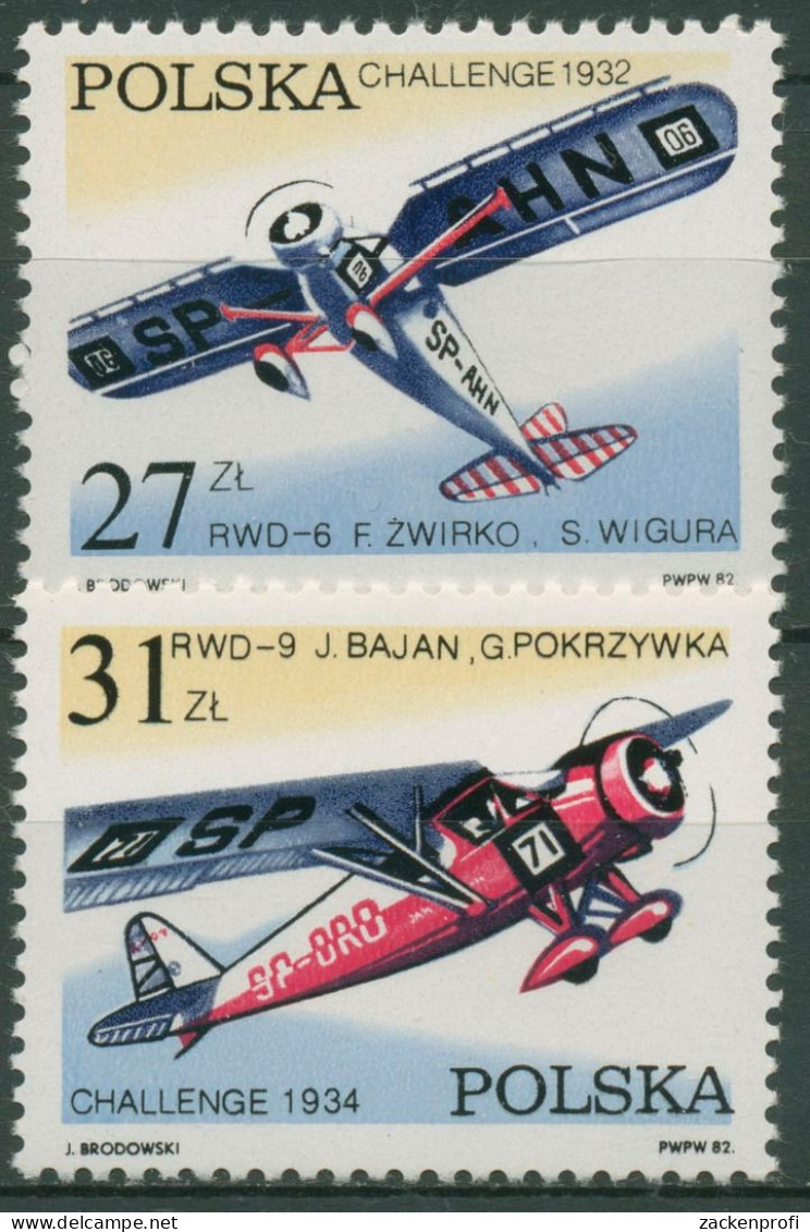 Polen 1982 Europa-Rundflug CHALLENGE 2806/07 Postfrisch - Ungebraucht